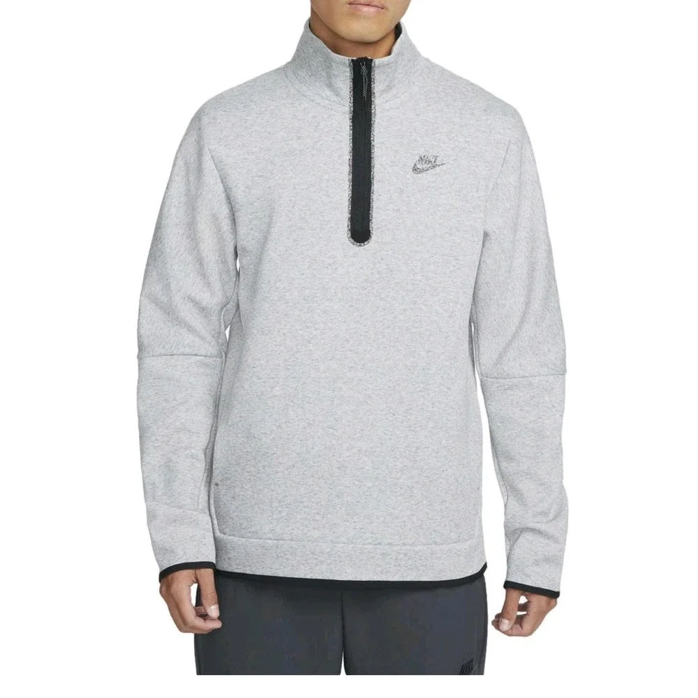 NIKE SPORTSWEAR‎ TECH FLEECE 1/2-ZIP TOP Heather GRAY DQ4314 063 Pullover Medium